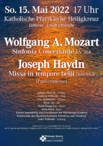 Plakatankündigung für Konzert am 15. Mai 2022 17 Uhr in Heiligkreuz Würzburg